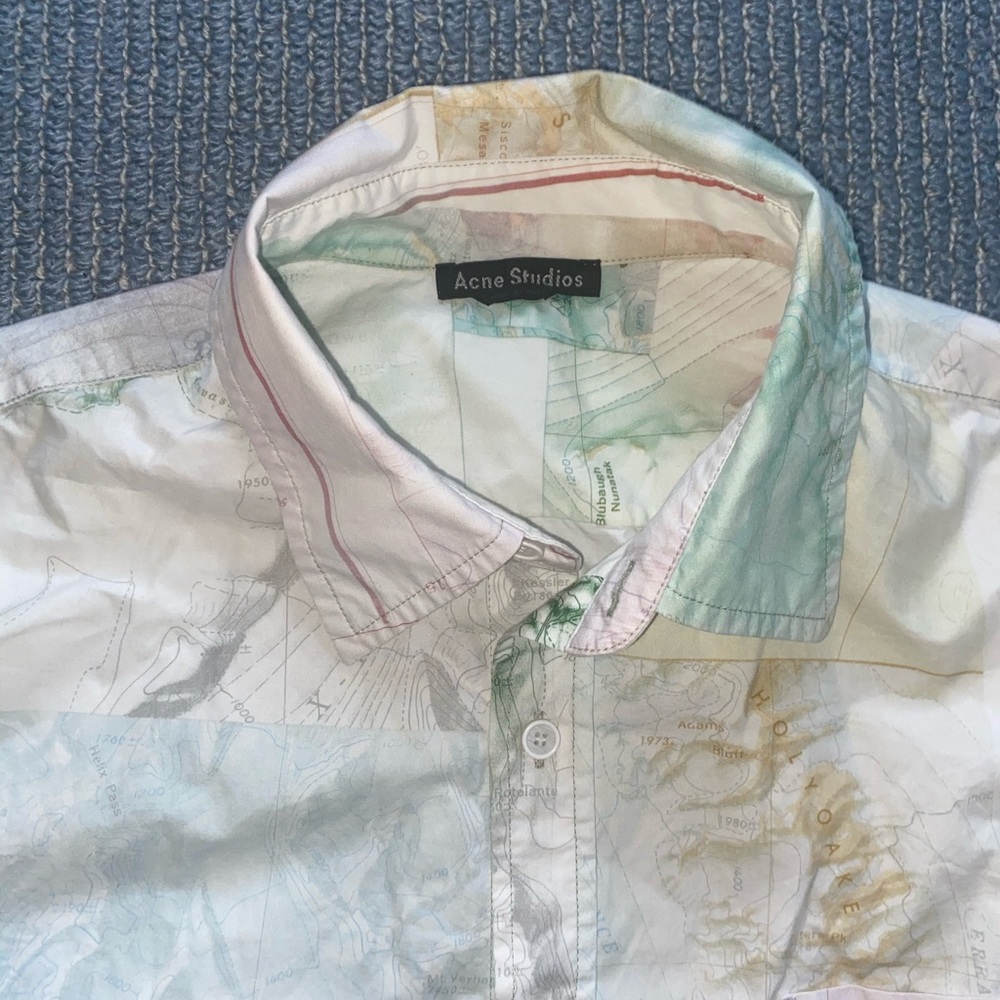 ACNE STUDIOS MAP TOPOGRAPHICAL DRESS SHIRT.